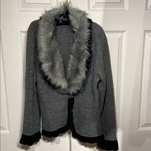 Fur and Velvet trimmed jacket